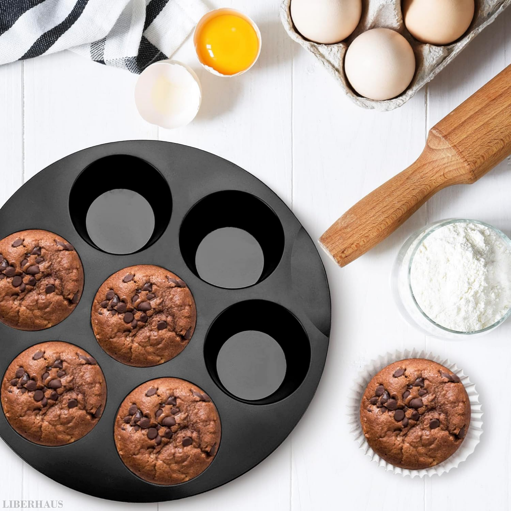 Air Fryer Muffin Pan, 7 Cups, 6.9" Round, Nonstick Silicone | Egg Bites Silicone Mold, Dishwasher Safe & Heat Resistant, Fits 3.5-5.8L Fryers; for Baking, Omelets, Snacks & Cupcakes,MY SHOP,Air Fryer Muffin Pan, 7 Cups, 6.9" Round, Nonstick Silicone | Egg Bites Silicone Mold, Dishwasher Safe & Heat Resistant, Fits 3.5-5.8L Fryers; for Baking, Omelets, Snacks & Cupcakes