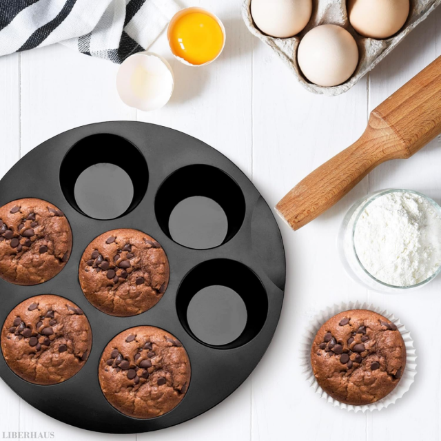 Air Fryer Muffin Pan, 7 Cups, 6.9" Round, Nonstick Silicone | Egg Bites Silicone Mold, Dishwasher Safe & Heat Resistant, Fits 3.5-5.8L Fryers; for Baking, Omelets, Snacks & Cupcakes,MY SHOP,Air Fryer Muffin Pan, 7 Cups, 6.9" Round, Nonstick Silicone | Egg Bites Silicone Mold, Dishwasher Safe & Heat Resistant, Fits 3.5-5.8L Fryers; for Baking, Omelets, Snacks & Cupcakes