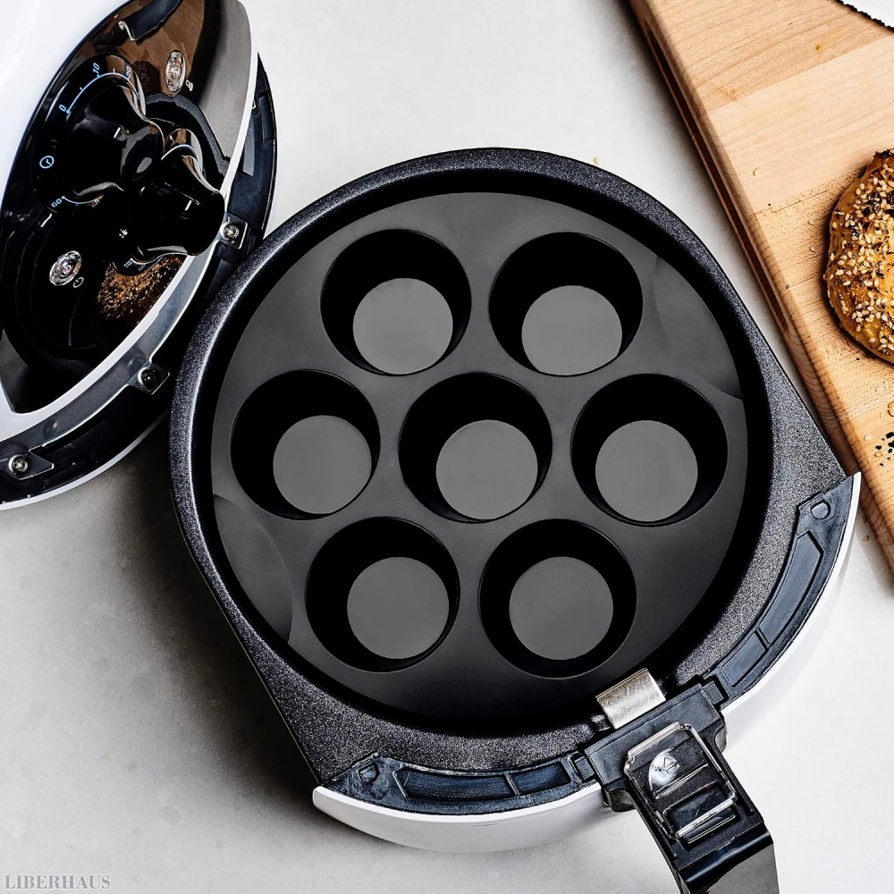 Air Fryer Muffin Pan, 7 Cups, 6.9" Round, Nonstick Silicone | Egg Bites Silicone Mold, Dishwasher Safe & Heat Resistant, Fits 3.5-5.8L Fryers; for Baking, Omelets, Snacks & Cupcakes,MY SHOP,Air Fryer Muffin Pan, 7 Cups, 6.9" Round, Nonstick Silicone | Egg Bites Silicone Mold, Dishwasher Safe & Heat Resistant, Fits 3.5-5.8L Fryers; for Baking, Omelets, Snacks & Cupcakes