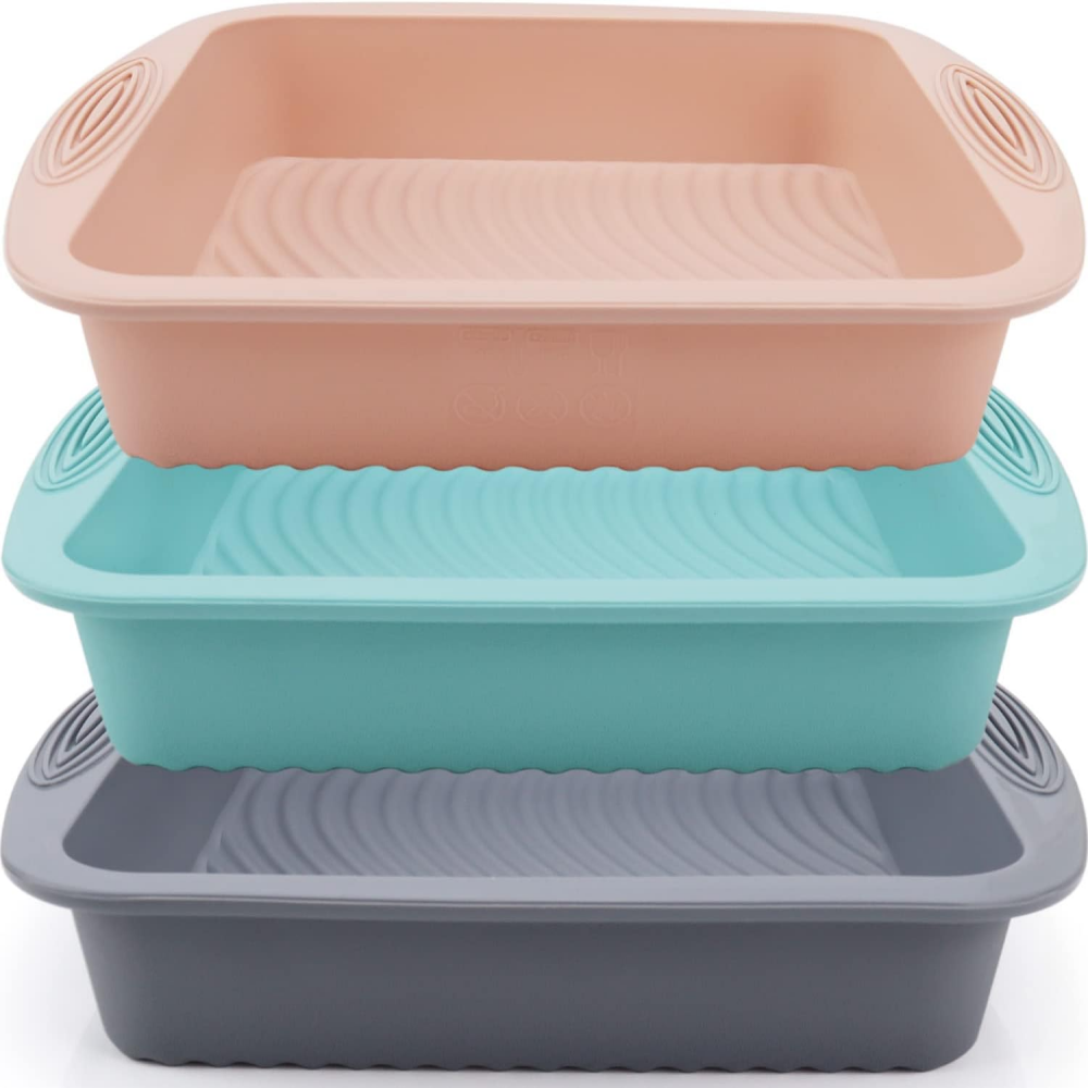 Silicone Square Cake Pan - Non-Stick, Easy Release, Heat Resistant for Baking Cakes, Brownies, Cheesecakes and More 8.5 Inch 3 colors, Microwave, Freezer and Dishwasher, Non-Stick Baking Moulds, Silicone, Cake Mould,  Silicone Mould for Cheesecakes,MY SHOP,Silicone Square Cake Pan - Non-Stick, Easy Release, Heat Resistant for Baking Cakes, Brownies, Cheesecakes and More 8.5 Inch 3 colors, Microwave, Freezer and Dishwasher, Non-Stick Baking Moulds, Silicone, Cake Mould,  Silicone Mould for Cheese
