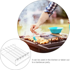 Air Fryer Rack Stainless Steel Oven Cooking Rack Barbecue Meat Drying Dishwasher Safe, comes with 5 Skewers,Rectangular Double Grill Holder, Heat Resistant and Easy to Clean,MY SHOP,Air Fryer Rack Stainless Steel Oven Cooking Rack Barbecue Meat Drying Dishwasher Safe, comes with 5 Skewers,Rectangular Double Grill Holder, Heat Resistant and Easy to Clean