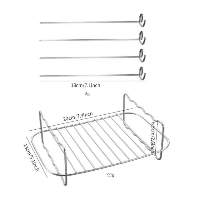 Air Fryer Racks Air Fryer Accessories Compatible with Ninja Food Dual Zone Air Fryer [AF300EU] [AF400EU] 304 Stainless Steel,Compatible with Most Hot Air Fryers, comes with 4 Skewers,MY SHOP,Air Fryer Racks Air Fryer Accessories Compatible with Ninja Food Dual Zone Air Fryer [AF300EU] [AF400EU] 304 Stainless Steel,Compatible with Most Hot Air Fryers, comes with 4 Skewers