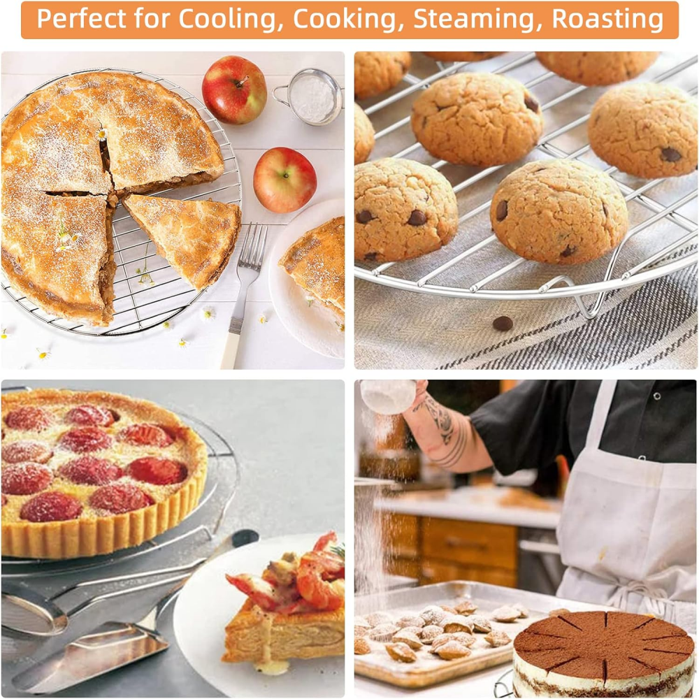8 Inch Cooking Rack Round 304 Stainless Steel Cooling Racks Baking and Cooling Steaming Rack w Stand Cookware for Air Fryer Pressure Cooker Canning,MY SHOP,8 Inch Cooking Rack Round 304 Stainless Steel Cooling Racks Baking and Cooling Steaming Rack w Stand Cookware for Air Fryer Pressure Cooker Canning