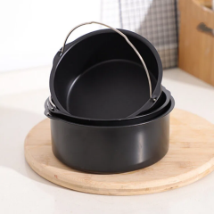 Cake Barrel, Universal Air Fryer Cake Barrel Tin Round Non-Stick Baking Mould Cake Baking Tray Air Fryer Accessories with Handle for Baking Cakes,Bread Baking Basket Black Round Pizza Pan (6/7/ 8 Inches),MY SHOP,Cake Barrel, Universal Air Fryer Cake Barrel Tin Round Non-Stick Baking Mould Cake Baking Tray Air Fryer Accessories with Handle for Baking Cakes,Bread Baking Basket Black Round Pizza Pan (6/7/ 8 Inches)
