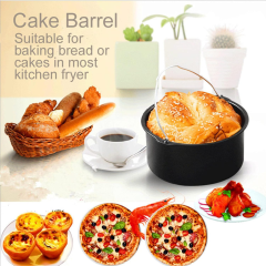 Cake Barrel, Universal Air Fryer Cake Barrel Tin Round Non-Stick Baking Mould Cake Baking Tray Air Fryer Accessories with Handle for Baking Cakes,Bread Baking Basket Black Round Pizza Pan (6/7/ 8 Inches),MY SHOP,Cake Barrel, Universal Air Fryer Cake Barrel Tin Round Non-Stick Baking Mould Cake Baking Tray Air Fryer Accessories with Handle for Baking Cakes,Bread Baking Basket Black Round Pizza Pan (6/7/ 8 Inches)