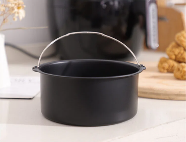 Cake Barrel, Universal Air Fryer Cake Barrel Tin Round Non-Stick Baking Mould Cake Baking Tray Air Fryer Accessories with Handle for Baking Cakes,Bread Baking Basket Black Round Pizza Pan (6/7/ 8 Inches),MY SHOP,Cake Barrel, Universal Air Fryer Cake Barrel Tin Round Non-Stick Baking Mould Cake Baking Tray Air Fryer Accessories with Handle for Baking Cakes,Bread Baking Basket Black Round Pizza Pan (6/7/ 8 Inches)