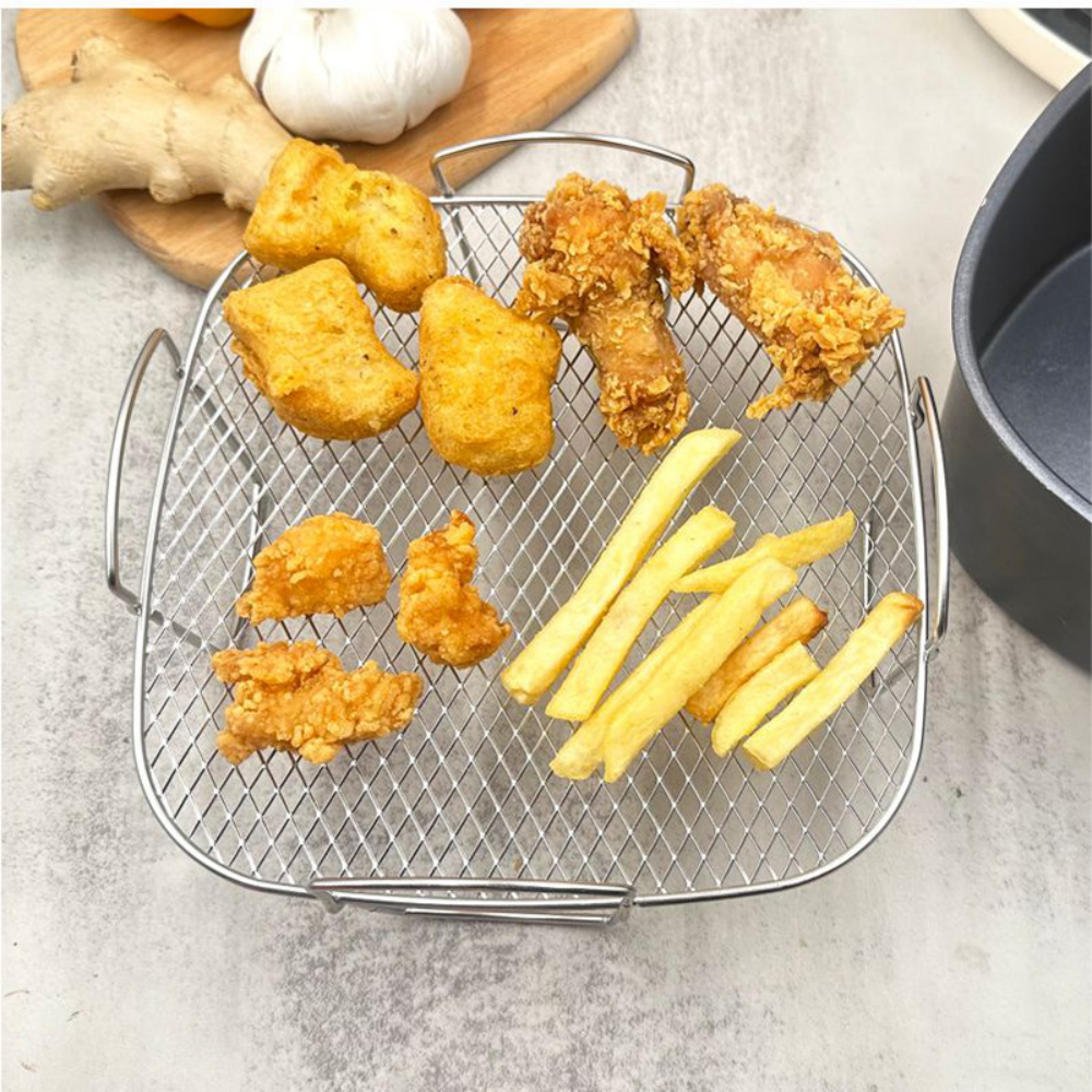 Air Fryer Rack for Cosori 5.5L, Square Air Fryer Accessories, Stainless Steel Air Fryer Rack for Instant Vortex Plus 8.5L, Cosori 6.4L, Gourmia 6.7L, Tefal 6.5L Airfryer Cooking,MY SHOP,Air Fryer Rack for Cosori 5.5L, Square Air Fryer Accessories, Stainless Steel Air Fryer Rack for Instant Vortex Plus 8.5L, Cosori 6.4L, Gourmia 6.7L, Tefal 6.5L Airfryer Cooking