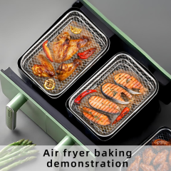 Set of 3 Stackable 304 Stainless Steel Cooking Grate & Baking Tray for Air Fryers Universal for Hot Air Fryers Dishwasher Safe & Multi-layer (Rectangle),MY SHOP,Set of 3 Stackable 304 Stainless Steel Cooking Grate & Baking Tray for Air Fryers Universal for Hot Air Fryers Dishwasher Safe & Multi-layer (Rectangle)
