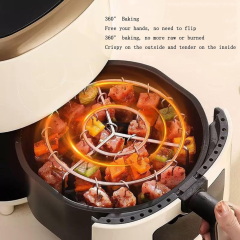 Round Air Fryer Grill with 24 Steel Sticks Food Grade Stainless Steel Cooking Rack Portable Vertical Household Skewer Grill for Air Fryers Ovens,MY SHOP,Round Air Fryer Grill with 24 Steel Sticks Food Grade Stainless Steel Cooking Rack Portable Vertical Household Skewer Grill for Air Fryers Ovens
