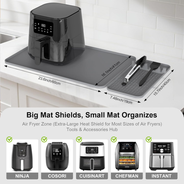 Silicone Heat Resistant Mats for Countertop,24x16 Inch Air Fryer Mat with Kitchen Accessories Holder Pad for Microwave/Oven,Compatible with Ninja/Cosori/Chefman/Toshiba,Kitchen Countertop Protector,MY SHOP,Silicone Heat Resistant Mats for Countertop,24x16 Inch Air Fryer Mat with Kitchen Accessories Holder Pad for Microwave/Oven,Compatible with Ninja/Cosori/Chefman/Toshiba,Kitchen Countertop Protector