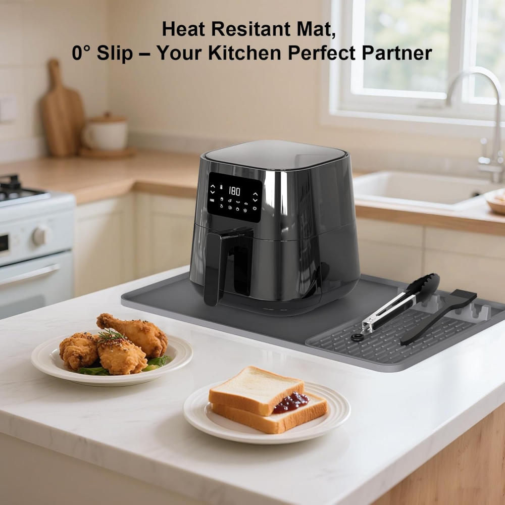 Silicone Heat Resistant Mats for Countertop,24x16 Inch Air Fryer Mat with Kitchen Accessories Holder Pad for Microwave/Oven,Compatible with Ninja/Cosori/Chefman/Toshiba,Kitchen Countertop Protector,MY SHOP,Silicone Heat Resistant Mats for Countertop,24x16 Inch Air Fryer Mat with Kitchen Accessories Holder Pad for Microwave/Oven,Compatible with Ninja/Cosori/Chefman/Toshiba,Kitchen Countertop Protector