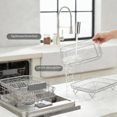 Set of 3 Stackable 304 Stainless Steel Cooking Grate & Baking Tray for Air Fryers Universal for Hot Air Fryers Dishwasher Safe & Multi-layer (Rectangle),MY SHOP,Set of 3 Stackable 304 Stainless Steel Cooking Grate & Baking Tray for Air Fryers Universal for Hot Air Fryers Dishwasher Safe & Multi-layer (Rectangle)