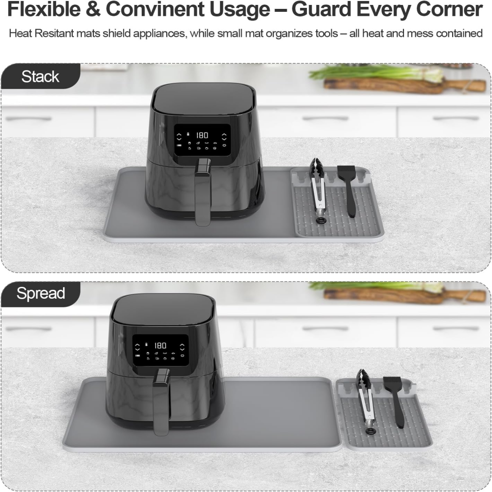 Silicone Heat Resistant Mats for Countertop,24x16 Inch Air Fryer Mat with Kitchen Accessories Holder Pad for Microwave/Oven,Compatible with Ninja/Cosori/Chefman/Toshiba,Kitchen Countertop Protector,MY SHOP,Silicone Heat Resistant Mats for Countertop,24x16 Inch Air Fryer Mat with Kitchen Accessories Holder Pad for Microwave/Oven,Compatible with Ninja/Cosori/Chefman/Toshiba,Kitchen Countertop Protector
