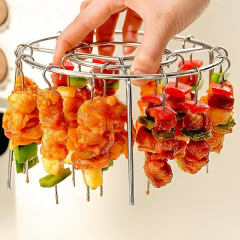 Round Air Fryer Grill with 24 Steel Sticks Food Grade Stainless Steel Cooking Rack Portable Vertical Household Skewer Grill for Air Fryers Ovens,MY SHOP,Round Air Fryer Grill with 24 Steel Sticks Food Grade Stainless Steel Cooking Rack Portable Vertical Household Skewer Grill for Air Fryers Ovens