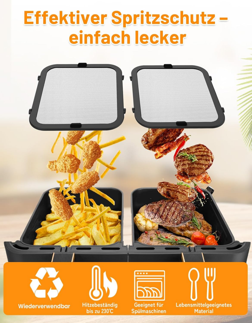 Stainless Steel Splash Guards Hot Air Fryer Accessories Compatible with Ninja Foodi Max Dual Zone AF400EU & AF451EU Airfryer, Fine Mesh Grease Splash Guard for Air Fryer with Silicone Exterior,MY SHOP,Stainless Steel Splash Guards Hot Air Fryer Accessories Compatible with Ninja Foodi Max Dual Zone AF400EU & AF451EU Airfryer, Fine Mesh Grease Splash Guard for Air Fryer with Silicone Exterior