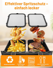 Stainless Steel Splash Guards Hot Air Fryer Accessories Compatible with Ninja Foodi Max Dual Zone AF400EU & AF451EU Airfryer, Fine Mesh Grease Splash Guard for Air Fryer with Silicone Exterior,MY SHOP,Stainless Steel Splash Guards Hot Air Fryer Accessories Compatible with Ninja Foodi Max Dual Zone AF400EU & AF451EU Airfryer, Fine Mesh Grease Splash Guard for Air Fryer with Silicone Exterior