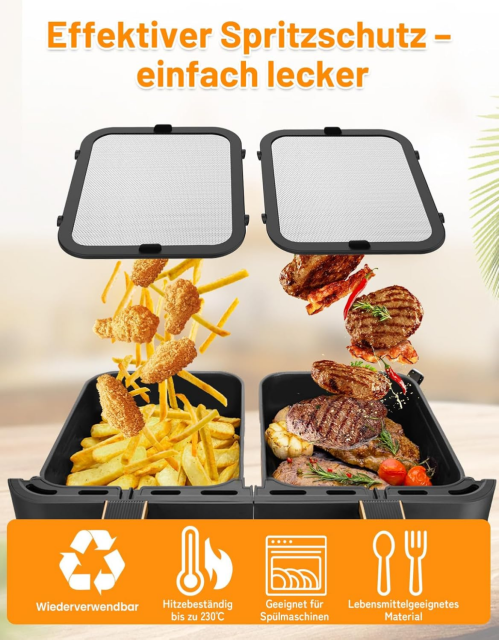 Stainless Steel Splash Guards Hot Air Fryer Accessories Compatible with Ninja Foodi Max Dual Zone AF400EU & AF451EU Airfryer, Fine Mesh Grease Splash Guard for Air Fryer with Silicone Exterior,MY SHOP,Stainless Steel Splash Guards Hot Air Fryer Accessories Compatible with Ninja Foodi Max Dual Zone AF400EU & AF451EU Airfryer, Fine Mesh Grease Splash Guard for Air Fryer with Silicone Exterior