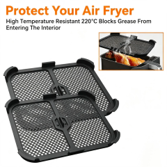 Hot Air Fryer Splash Guard for Ninja Foodi MAX Dual Zone 9.5 L AF400EU/ AF451/DZ401 | Reusable Airfryer Accessories for Ninja 9.5L AF400EU Grid Against Syringes,MY SHOP,Hot Air Fryer Splash Guard for Ninja Foodi MAX Dual Zone 9.5 L AF400EU/ AF451/DZ401 | Reusable Airfryer Accessories for Ninja 9.5L AF400EU Grid Against Syringes