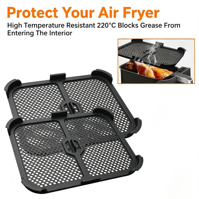 Hot Air Fryer Splash Guard for Ninja Foodi MAX Dual Zone 9.5 L AF400EU/ AF451/DZ401 | Reusable Airfryer Accessories for Ninja 9.5L AF400EU Grid Against Syringes,MY SHOP,Hot Air Fryer Splash Guard for Ninja Foodi MAX Dual Zone 9.5 L AF400EU/ AF451/DZ401 | Reusable Airfryer Accessories for Ninja 9.5L AF400EU Grid Against Syringes