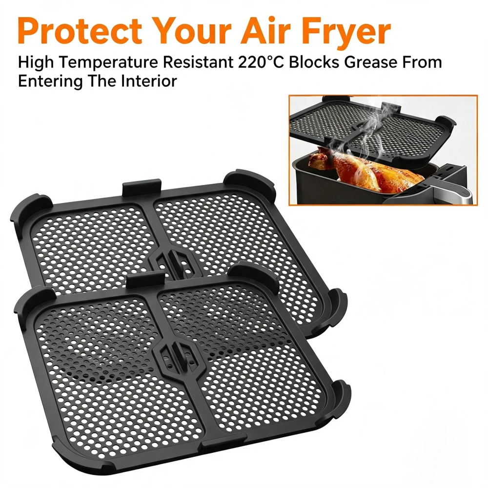 Hot Air Fryer Splash Guard for Ninja Foodi MAX Dual Zone 9.5 L AF400EU/ AF451/DZ401 | Reusable Airfryer Accessories for Ninja 9.5L AF400EU Grid Against Syringes,MY SHOP,Hot Air Fryer Splash Guard for Ninja Foodi MAX Dual Zone 9.5 L AF400EU/ AF451/DZ401 | Reusable Airfryer Accessories for Ninja 9.5L AF400EU Grid Against Syringes