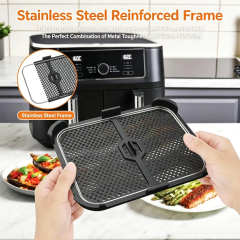 Hot Air Fryer Splash Guard for Ninja Foodi MAX Dual Zone 9.5 L AF400EU/ AF451/DZ401 | Reusable Airfryer Accessories for Ninja 9.5L AF400EU Grid Against Syringes,MY SHOP,Hot Air Fryer Splash Guard for Ninja Foodi MAX Dual Zone 9.5 L AF400EU/ AF451/DZ401 | Reusable Airfryer Accessories for Ninja 9.5L AF400EU Grid Against Syringes