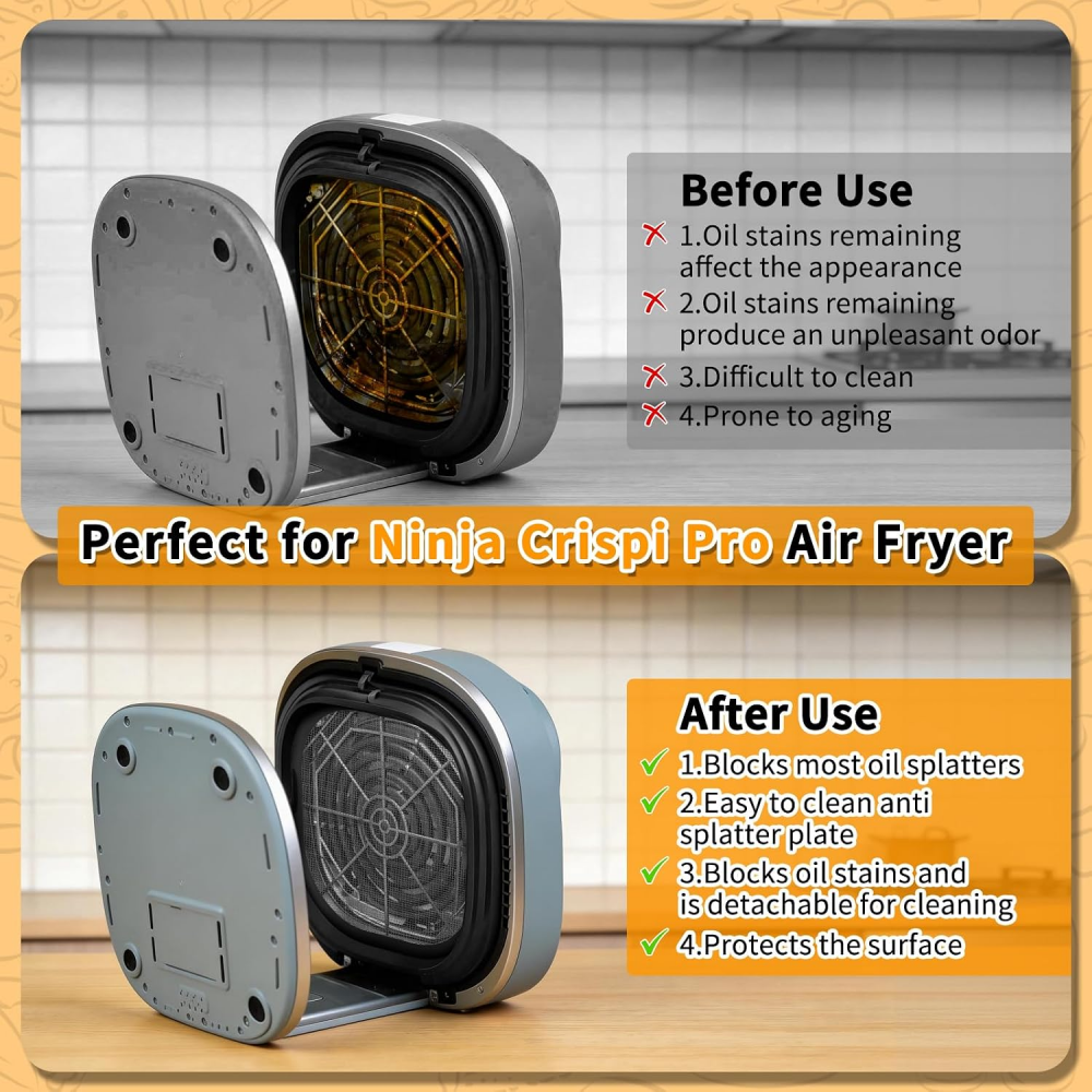 Stainless Steel Splatter Shield for Ninja Crispi Pro Air Fryer AS101 | Magnetic Splatter Screen for Ninja Crispi Pro Accessories Reusable Air Fryer Replacement Parts,MY SHOP,Stainless Steel Splatter Shield for Ninja Crispi Pro Air Fryer AS101 | Magnetic Splatter Screen for Ninja Crispi Pro Accessories Reusable Air Fryer Replacement Parts