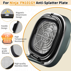 Stainless Steel Splatter Shield for Ninja Crispi Pro Air Fryer AS101 | Magnetic Splatter Screen for Ninja Crispi Pro Accessories Reusable Air Fryer Replacement Parts,MY SHOP,Stainless Steel Splatter Shield for Ninja Crispi Pro Air Fryer AS101 | Magnetic Splatter Screen for Ninja Crispi Pro Accessories Reusable Air Fryer Replacement Parts