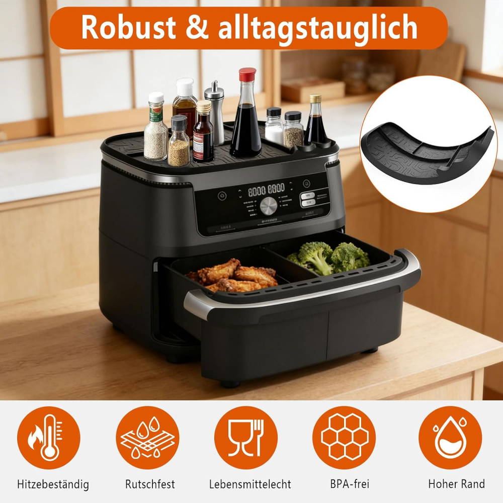 Hot Air Fryer Accessory for Ninja AF500EU DZ400EU AF400EU AF451EU | Airfryer Accessories Storage Rack Silicone Mat for Ninja Foodi Max Dual Zone Hot Air Fryer 9.5L-10.4L,MY SHOP,Hot Air Fryer Accessory for Ninja AF500EU DZ400EU AF400EU AF451EU | Airfryer Accessories Storage Rack Silicone Mat for Ninja Foodi Max Dual Zone Hot Air Fryer 9.5L-10.4L