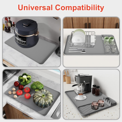 2-IN-1 Silicone Heat Resistant Mats for Countertop, 25x15" Air Fryer Mat | with Utensil Holder Pad, Compatible with Ninja, Cosori, Chefman, Kitchen Countertop Protector for Travel,MY SHOP,2-IN-1 Silicone Heat Resistant Mats for Countertop, 25x15" Air Fryer Mat | with Utensil Holder Pad, Compatible with Ninja, Cosori, Chefman, Kitchen Countertop Protector for Travel