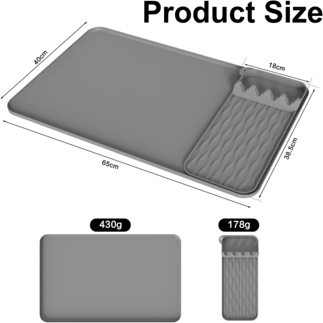 2-IN-1 Silicone Heat Resistant Mats for Countertop, 25x15" Air Fryer Mat | with Utensil Holder Pad, Compatible with Ninja, Cosori, Chefman, Kitchen Countertop Protector for Travel,MY SHOP,2-IN-1 Silicone Heat Resistant Mats for Countertop, 25x15" Air Fryer Mat | with Utensil Holder Pad, Compatible with Ninja, Cosori, Chefman, Kitchen Countertop Protector for Travel