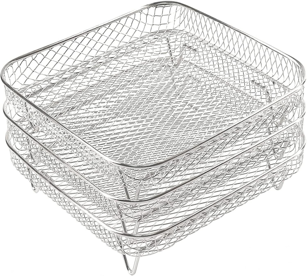 Hot Air Fryer Grill Grate Accessories, Cooking Grate and Steaming Rack on 304 Stainless Steel Fit 3.5-5.8QT, Dehydrate Rack Airfryer Grill Pan Air Fryers for Ninja Power Airfryer ( 20 x 20 x 4 cm),MY SHOP,Hot Air Fryer Grill Grate Accessories, Cooking Grate and Steaming Rack on 304 Stainless Steel Fit 3.5-5.8QT, Dehydrate Rack Airfryer Grill Pan Air Fryers for Ninja Power Airfryer ( 20 x 20 x 4 cm)