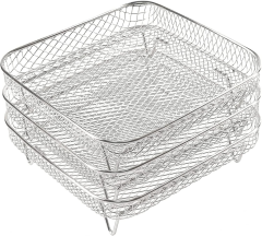 Hot Air Fryer Grill Grate Accessories, Cooking Grate and Steaming Rack on 304 Stainless Steel Fit 3.5-5.8QT, Dehydrate Rack Airfryer Grill Pan Air Fryers for Ninja Power Airfryer ( 20 x 20 x 4 cm),MY SHOP,Hot Air Fryer Grill Grate Accessories, Cooking Grate and Steaming Rack on 304 Stainless Steel Fit 3.5-5.8QT, Dehydrate Rack Airfryer Grill Pan Air Fryers for Ninja Power Airfryer ( 20 x 20 x 4 cm)