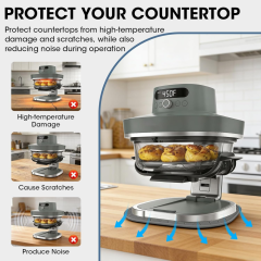 Heat Resistant Mat for Ninja Crispi Pro 6-in-1 Glass Air Fryer, Anti-slip Countertop Protector Silicone Mat Compatible with Ninja Crispi Pro Base, Dishwasher Safe, Grey & Black,MY SHOP,Heat Resistant Mat for Ninja Crispi Pro 6-in-1 Glass Air Fryer, Anti-slip Countertop Protector Silicone Mat Compatible with Ninja Crispi Pro Base, Dishwasher Safe, Grey & Black
