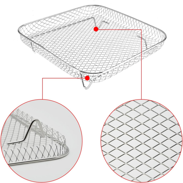 Hot Air Fryer Grill Grate Accessories, Cooking Grate and Steaming Rack on 304 Stainless Steel Fit 3.5-5.8QT, Dehydrate Rack Airfryer Grill Pan Air Fryers for Ninja Power Airfryer ( 20 x 20 x 4 cm),MY SHOP,Hot Air Fryer Grill Grate Accessories, Cooking Grate and Steaming Rack on 304 Stainless Steel Fit 3.5-5.8QT, Dehydrate Rack Airfryer Grill Pan Air Fryers for Ninja Power Airfryer ( 20 x 20 x 4 cm)