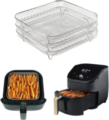 Hot Air Fryer Grill Grate Accessories, Cooking Grate and Steaming Rack on 304 Stainless Steel Fit 3.5-5.8QT, Dehydrate Rack Airfryer Grill Pan Air Fryers for Ninja Power Airfryer ( 20 x 20 x 4 cm),MY SHOP,Hot Air Fryer Grill Grate Accessories, Cooking Grate and Steaming Rack on 304 Stainless Steel Fit 3.5-5.8QT, Dehydrate Rack Airfryer Grill Pan Air Fryers for Ninja Power Airfryer ( 20 x 20 x 4 cm)