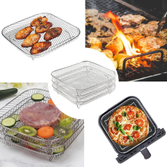 Hot Air Fryer Grill Grate Accessories, Cooking Grate and Steaming Rack on 304 Stainless Steel Fit 3.5-5.8QT, Dehydrate Rack Airfryer Grill Pan Air Fryers for Ninja Power Airfryer ( 20 x 20 x 4 cm),MY SHOP,Hot Air Fryer Grill Grate Accessories, Cooking Grate and Steaming Rack on 304 Stainless Steel Fit 3.5-5.8QT, Dehydrate Rack Airfryer Grill Pan Air Fryers for Ninja Power Airfryer ( 20 x 20 x 4 cm)