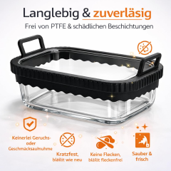 Air Fryer Glass Liner Reusable, Casserole Dish Airfryer for Cosori Hot Air Fryer 2 Chambers/Ninja Hot Air Fryer AF400EU/SL400EU/AF500EU/Glass Airfryer Accessories, BPA-Free, Removable Silicone Ring,MY SHOP,Air Fryer Glass Liner Reusable, Casserole Dish Airfryer for Cosori Hot Air Fryer 2 Chambers/Ninja Hot Air Fryer AF400EU/SL400EU/AF500EU/Glass Airfryer Accessories, BPA-Free, Removable Silicone Ring