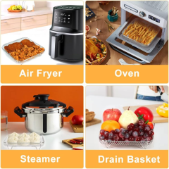 Hot Air Fryer Grill Grate Accessories, Cooking Grate and Steaming Rack on 304 Stainless Steel Fit 3.5-5.8QT, Dehydrate Rack Airfryer Grill Pan Air Fryers for Ninja Power Airfryer ( 20 x 20 x 4 cm),MY SHOP,Hot Air Fryer Grill Grate Accessories, Cooking Grate and Steaming Rack on 304 Stainless Steel Fit 3.5-5.8QT, Dehydrate Rack Airfryer Grill Pan Air Fryers for Ninja Power Airfryer ( 20 x 20 x 4 cm)
