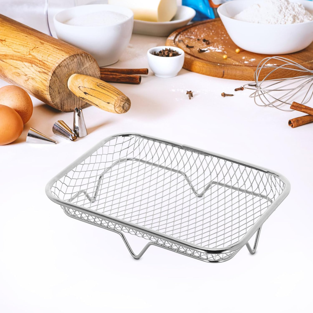 8 inch Square Air Fryer Rack Stainless Steel 2 Tier Stackable Dehydrator Racks Bacon Accessories for Ninja, Oven, Double Drawer Air Fryer Basket Grill Rack, Ninja Foodi Grill,MY SHOP,8 inch Square Air Fryer Rack Stainless Steel 2 Tier Stackable Dehydrator Racks Bacon Accessories for Ninja, Oven, Double Drawer Air Fryer Basket Grill Rack, Ninja Foodi Grill