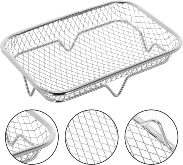 8 inch Square Air Fryer Rack Stainless Steel 2 Tier Stackable Dehydrator Racks Bacon Accessories for Ninja, Oven, Double Drawer Air Fryer Basket Grill Rack, Ninja Foodi Grill,MY SHOP,8 inch Square Air Fryer Rack Stainless Steel 2 Tier Stackable Dehydrator Racks Bacon Accessories for Ninja, Oven, Double Drawer Air Fryer Basket Grill Rack, Ninja Foodi Grill