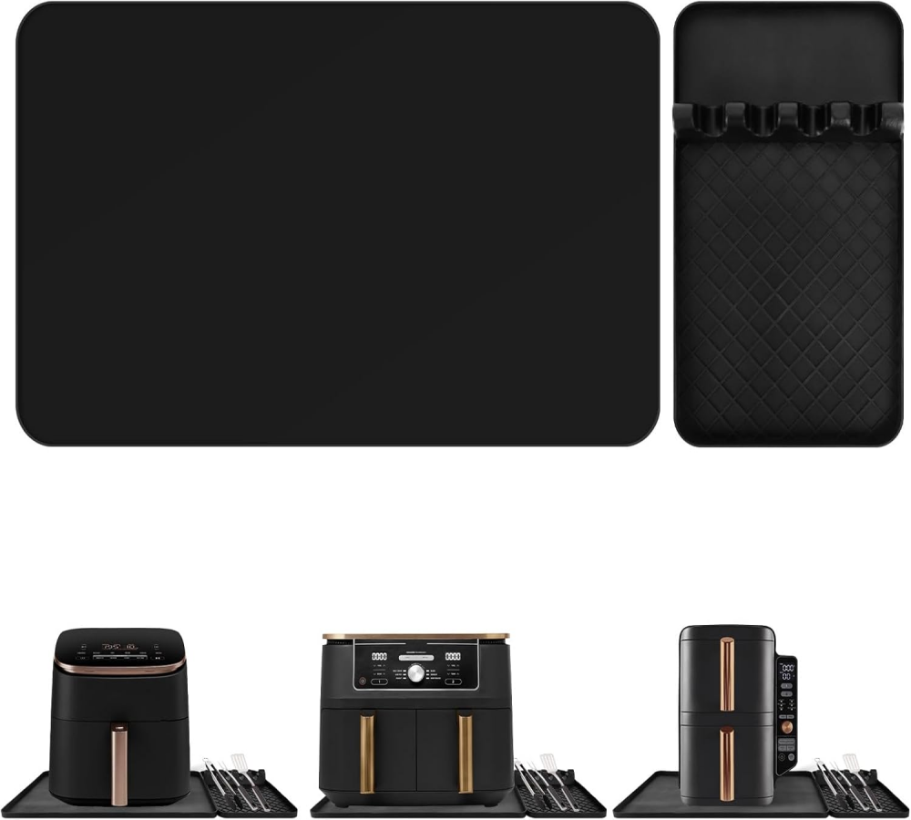 Fireproof Mat, 48 x 30 cm Silicone Mat Accessories for Hot Air Fryer, Kitchen, Heat Resistant Heat Protection Mat, Kitchen Worktop, Coffee Machine, Silicone Mat, for Ninja Cosori Phlips Airfryer,MY SHOP,Fireproof Mat, 48 x 30 cm Silicone Mat Accessories for Hot Air Fryer, Kitchen, Heat Resistant Heat Protection Mat, Kitchen Worktop, Coffee Machine, Silicone Mat, for Ninja Cosori Phlips Airfryer