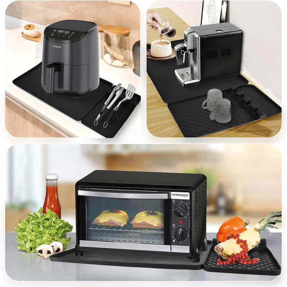 Fireproof Mat, 48 x 30 cm Silicone Mat Accessories for Hot Air Fryer, Kitchen, Heat Resistant Heat Protection Mat, Kitchen Worktop, Coffee Machine, Silicone Mat, for Ninja Cosori Phlips Airfryer,MY SHOP,Fireproof Mat, 48 x 30 cm Silicone Mat Accessories for Hot Air Fryer, Kitchen, Heat Resistant Heat Protection Mat, Kitchen Worktop, Coffee Machine, Silicone Mat, for Ninja Cosori Phlips Airfryer