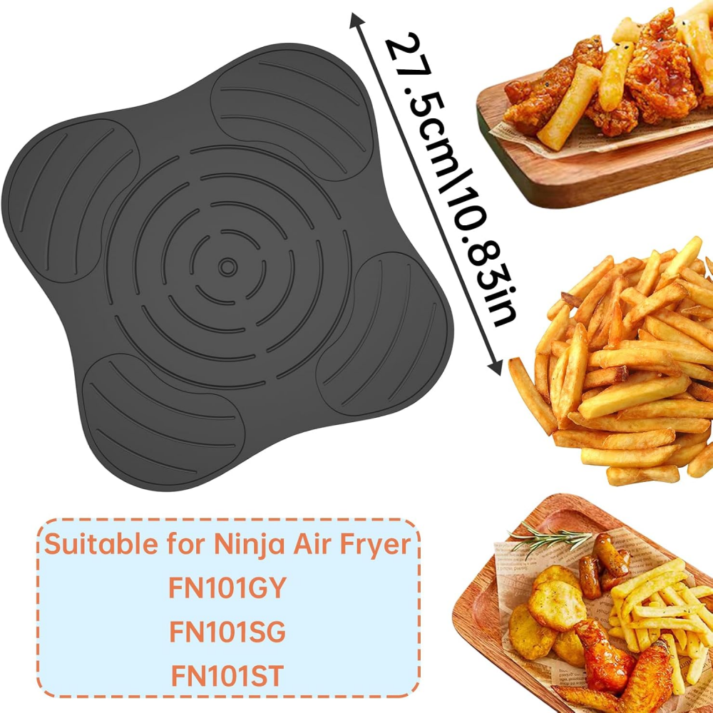 Fireproof Non-Slip Mat for Ninja Crispi Accessories (27.5 x 27.2 x 0.4 cm), Dishwasher Safe Silicone Mat Pan Protector for Ninja FN101GY Air Fryer Kitchen Appliances,MY SHOP,Fireproof Non-Slip Mat for Ninja Crispi Accessories (27.5 x 27.2 x 0.4 cm), Dishwasher Safe Silicone Mat Pan Protector for Ninja FN101GY Air Fryer Kitchen Appliances
