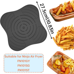 Fireproof Non-Slip Mat for Ninja Crispi Accessories (27.5 x 27.2 x 0.4 cm), Dishwasher Safe Silicone Mat Pan Protector for Ninja FN101GY Air Fryer Kitchen Appliances,MY SHOP,Fireproof Non-Slip Mat for Ninja Crispi Accessories (27.5 x 27.2 x 0.4 cm), Dishwasher Safe Silicone Mat Pan Protector for Ninja FN101GY Air Fryer Kitchen Appliances