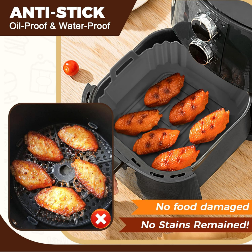 Silicone Mould for Hot Air Fryer Air Fryer Liners Reusable Instead of Airfryer Baking Paper Parchment Paper Hot Air Fryer Accessories Suitable for Ninja Foodi Max, Tefal, Cosori,MY SHOP,Silicone Mould for Hot Air Fryer Air Fryer Liners Reusable Instead of Airfryer Baking Paper Parchment Paper Hot Air Fryer Accessories Suitable for Ninja Foodi Max, Tefal, Cosori