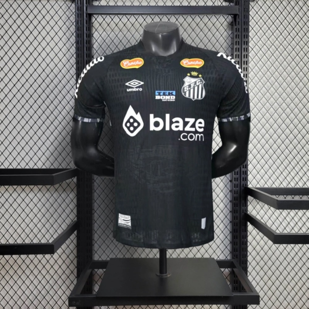 2024/25 Santos Special Edition Black Jersey With Sponsors Player Version S-XXL