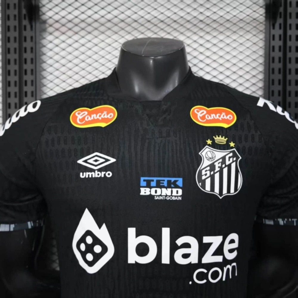 2024/25 Santos Special Edition Black Jersey With Sponsors Player Version S-XXL