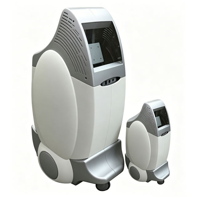 Custom ABS Vertical Beauty Machine Plastic Enclosure, Injection Molded Medical Instrument Housing with Wheels & Custom Logo, Waterproof Electronic Equipment Chassis,YiDong Plastic,Diagnostic Instrument Housing