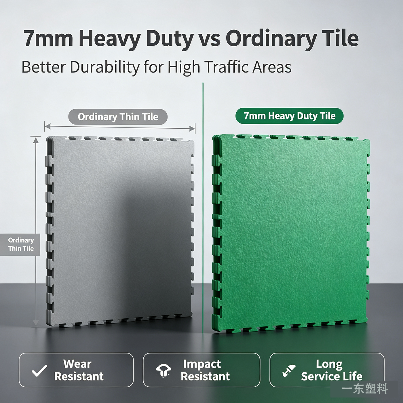 7mm Dot Pattern Interlocking PVC Floor Tile 500x500mm Injection Molded Non Slip Garage Workshop Plastic Flooring,YiDong Plastic,7mm Dot Pattern Interlocking PVC Floor Tile 500x500mm Injection Molded Non Slip Garage Workshop Plastic Flooring