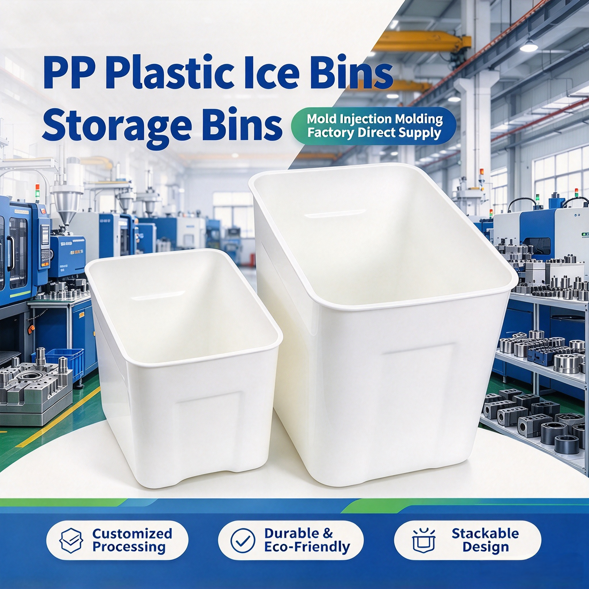 PP Plastic Ice Bins & Storage Bins, Heavy Duty Stackable Containers for Industrial & Catering Use,YiDong Intelligent Technology,PP Plastic Ice Bins & Storage Bins, Heavy Duty Stackable Containers for Industrial & Catering Use